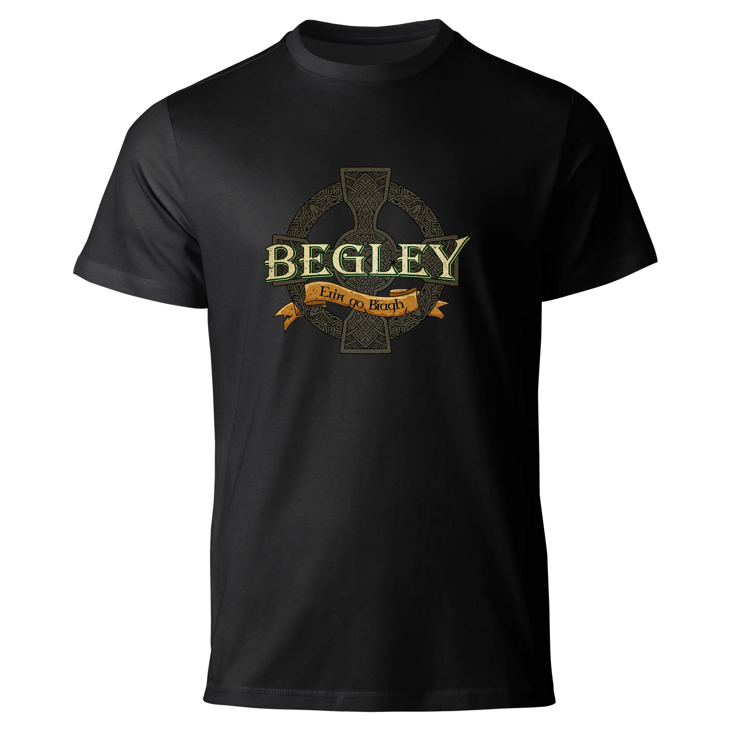 Irish Family Name T-Shirt | Celtic Cross & Erin go Bragh Heritage Tee