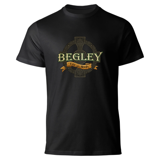 Irish Family Name T-Shirt | Celtic Cross & Erin go Bragh Heritage Tee