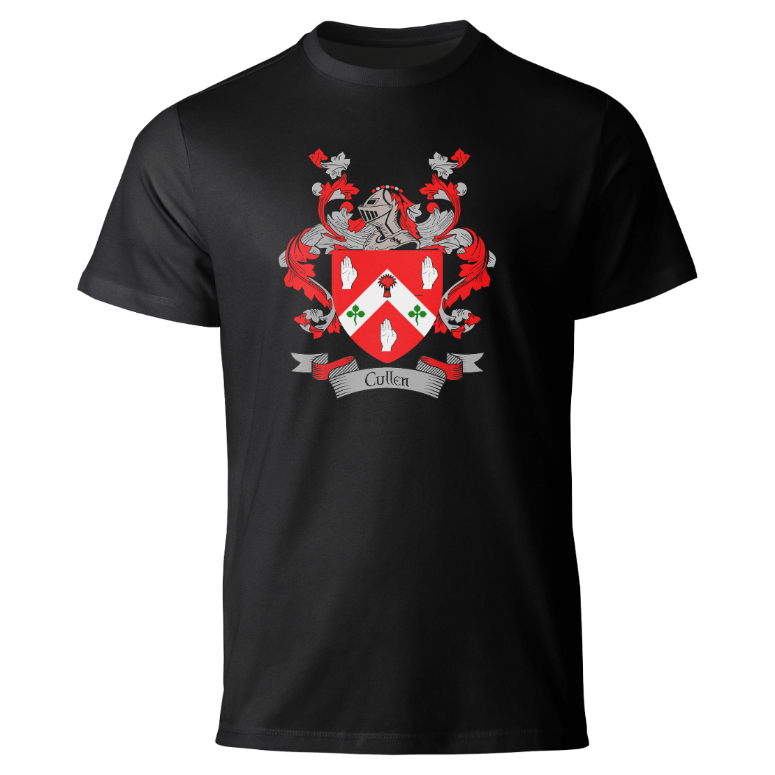 Cullen coat of arms on a black T-shirt