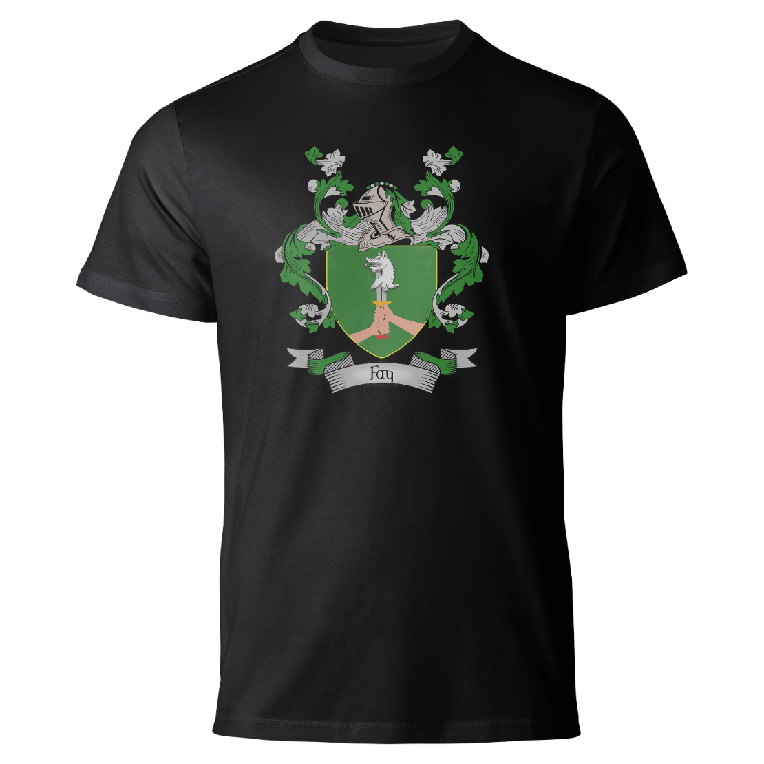 Fay coat of arms on a black T-shirt