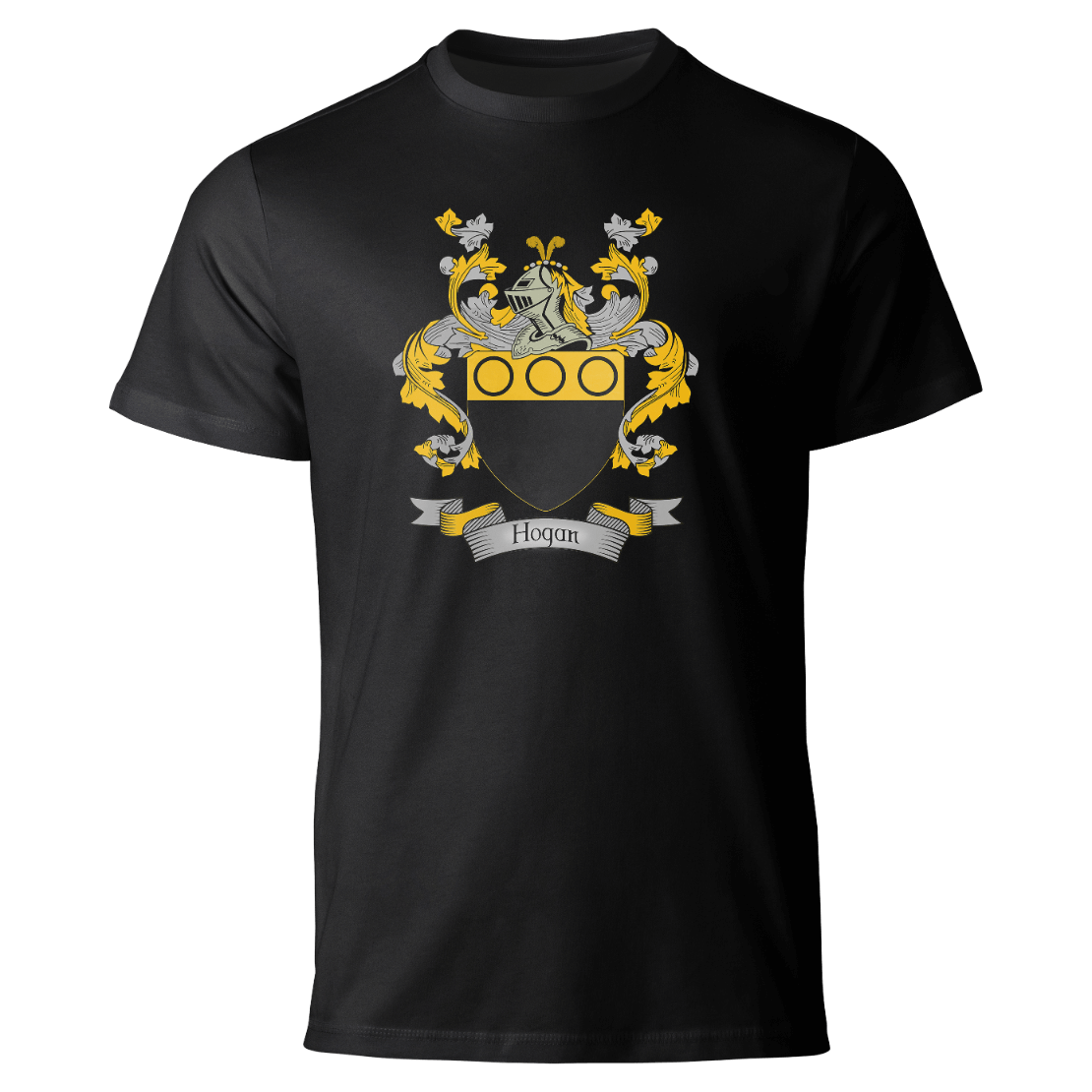 Hogan coat of arms on a black T-shirt