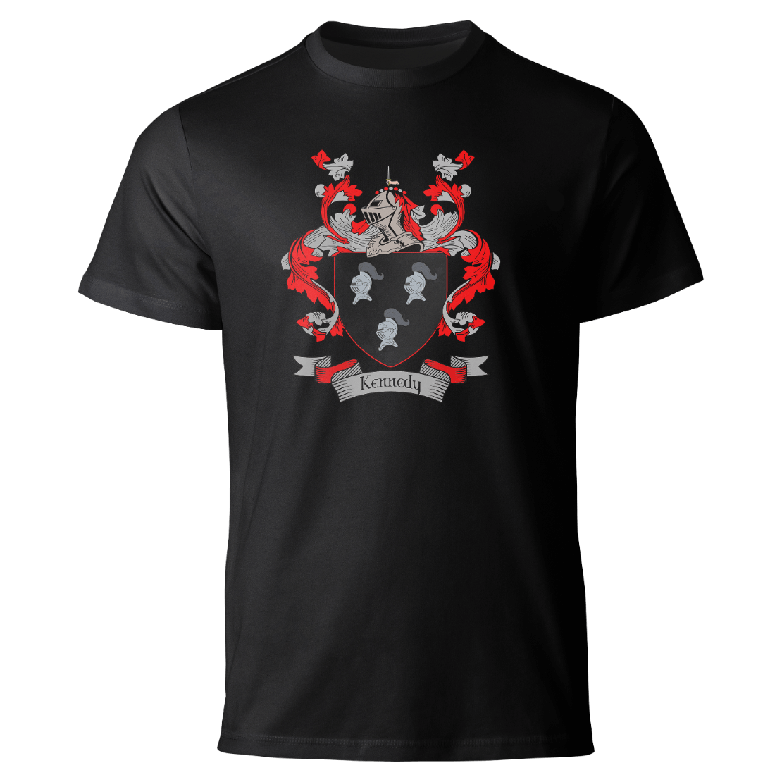 Kennedy coat of arms on a black T-shirt