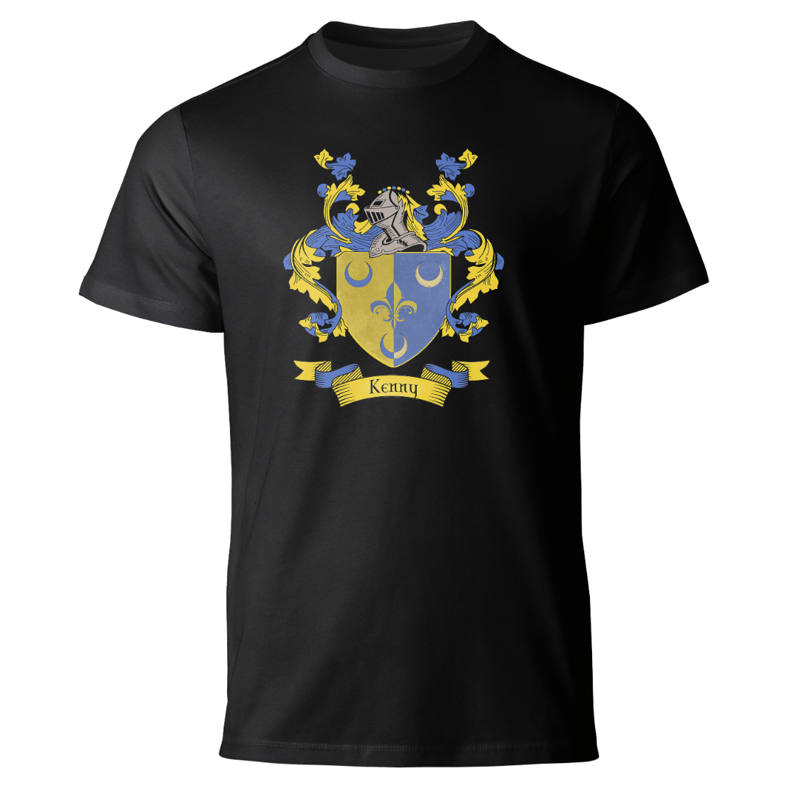 Kenny coat of arms on a black T-shirt