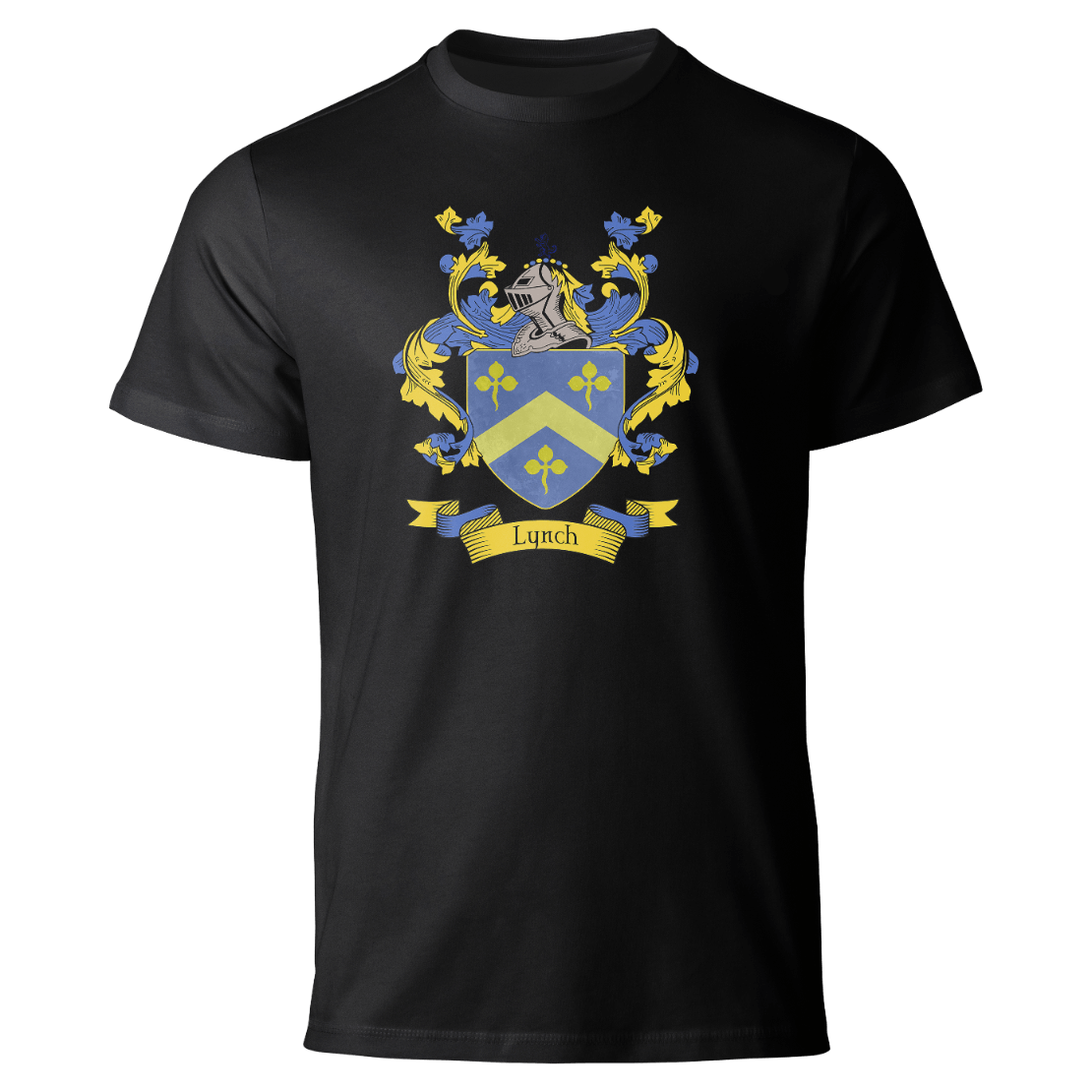 Lynch coat of arms on a black T-shirt