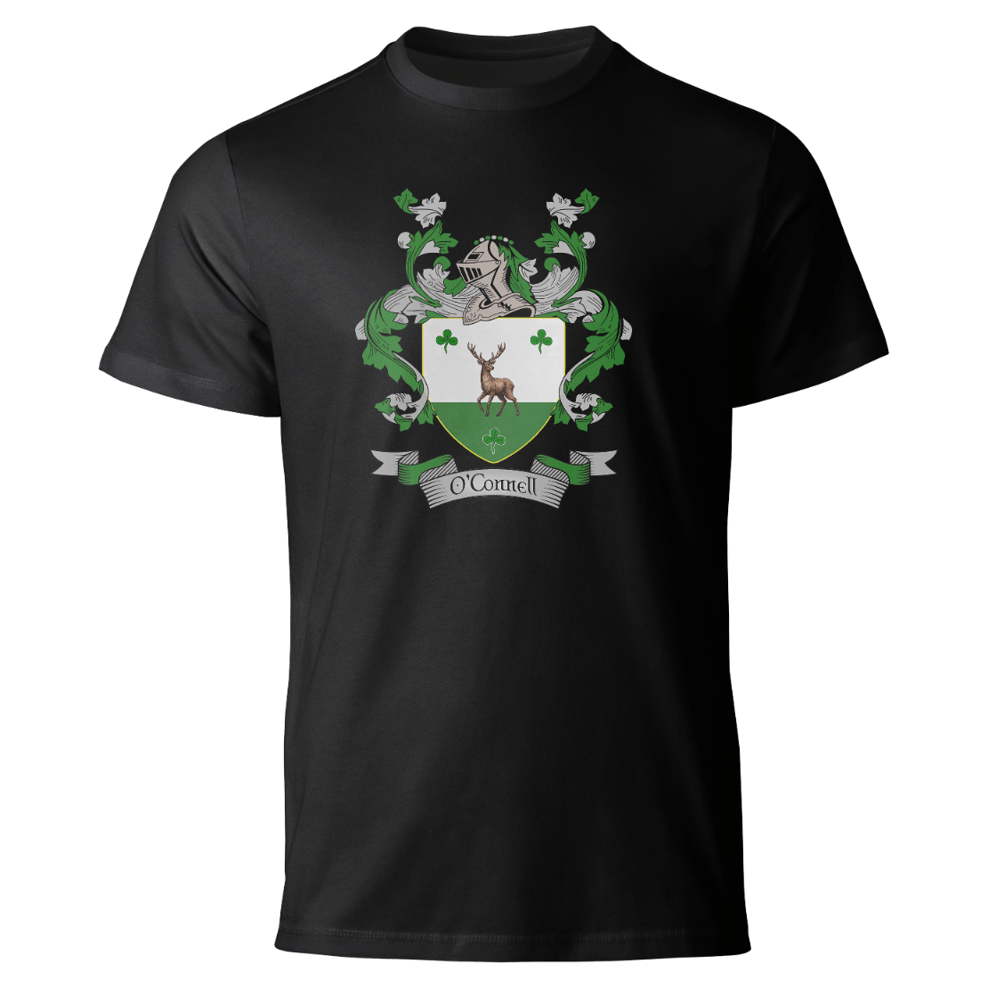 O'Connell coat of arms on a black T-shirt
