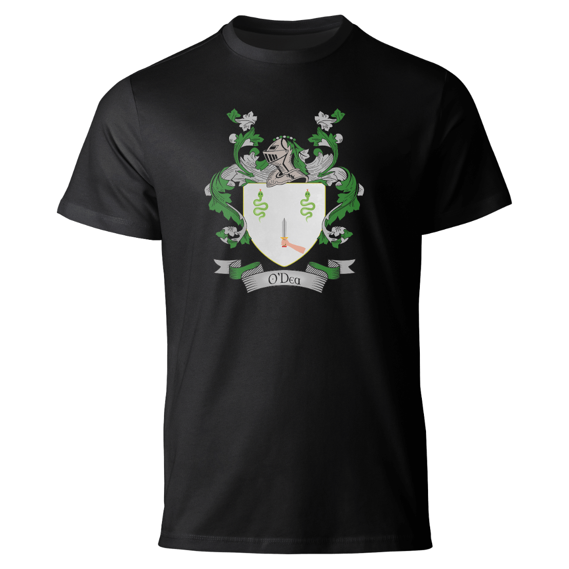 O'Dea coat of arms on a black T-shirt