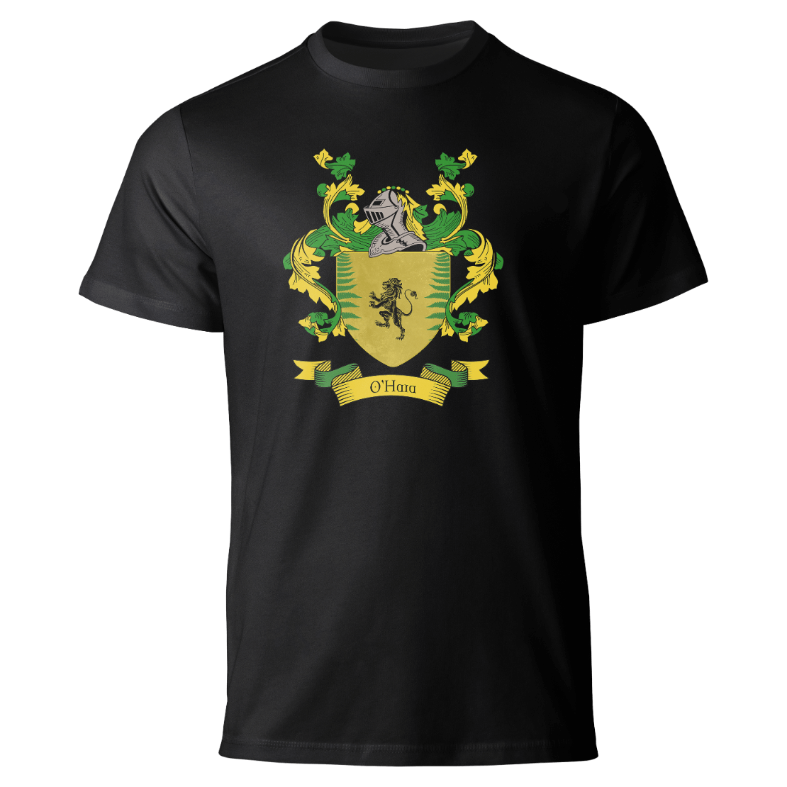 O'Hara coat of arms on a black T-shirt
