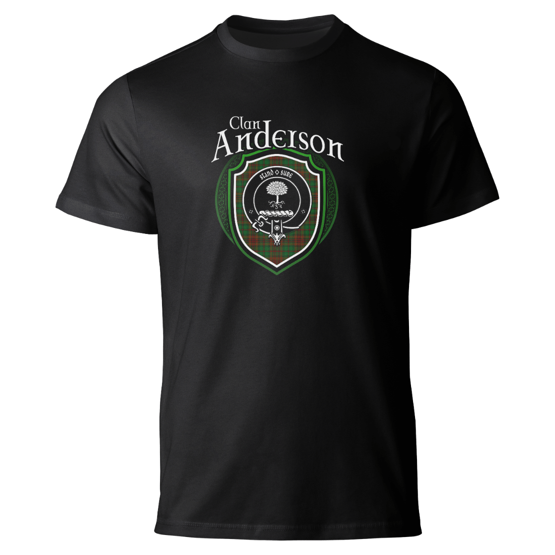 Anderson clan badge on a black T-shirt