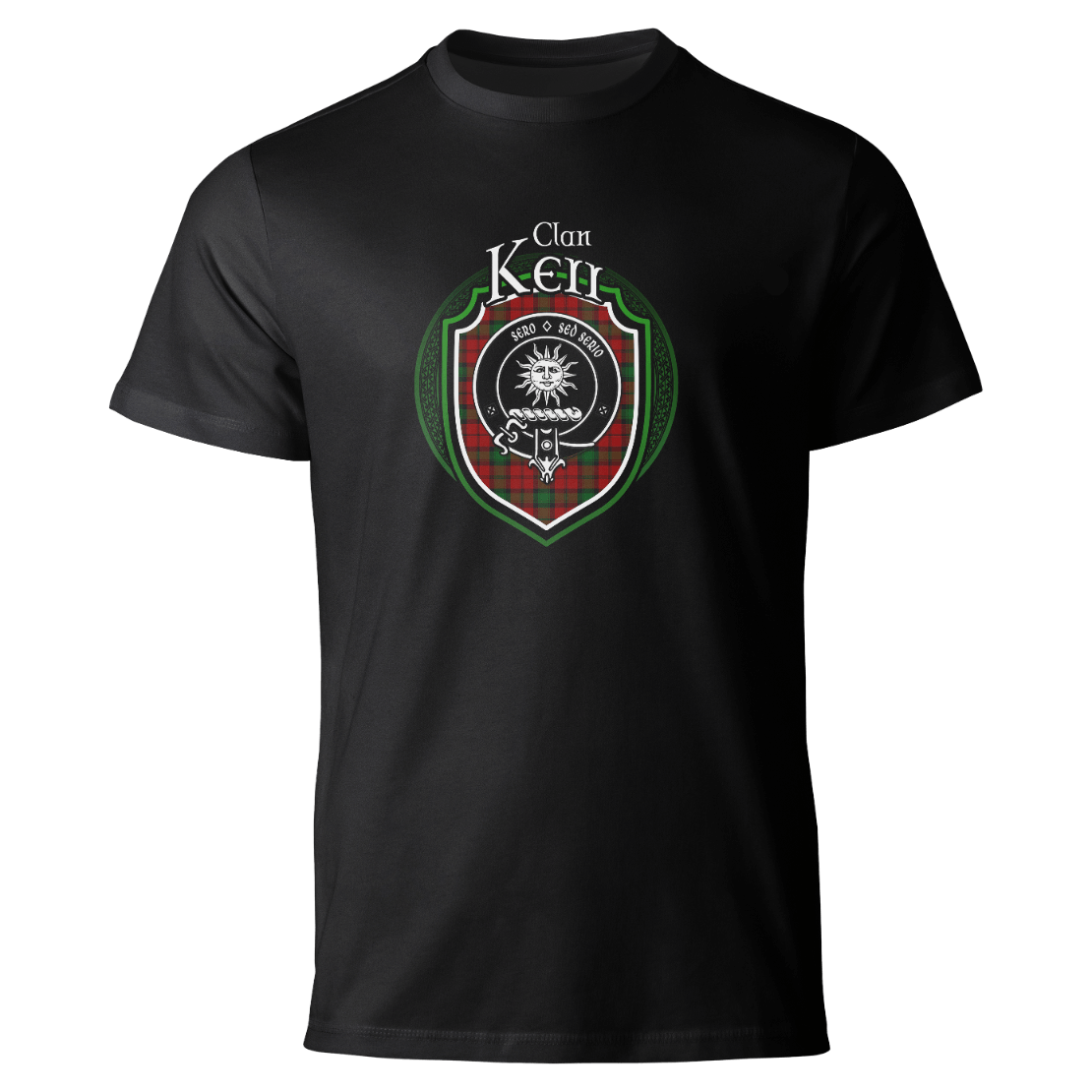 Kerr clan badge on a black T-shirt