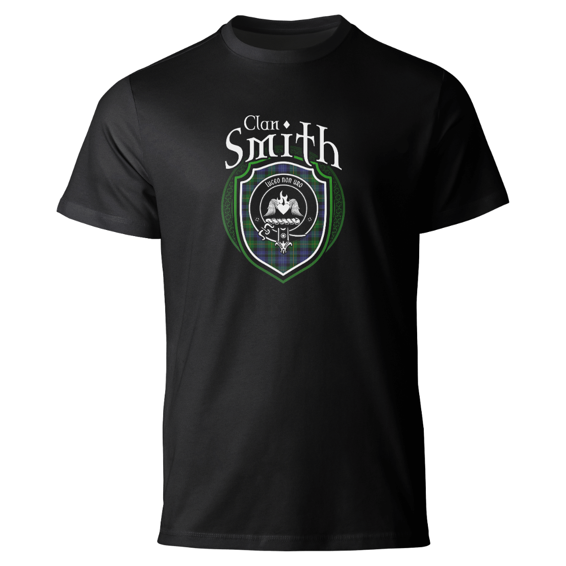 Smith clan badge on a black T-shirt